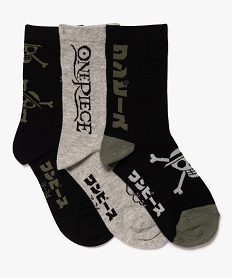 chaussettes hautes motif manga garcon (lot de 3) - one piece noir standardJ412201_1