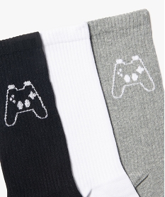 chaussettes hautes motif jeu video homme (lot de 3) gris standardJ413501_2