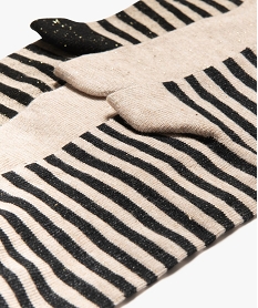 chaussettes tige haute a details pailletes femme (lot de 3 paires) noir standard chaussettesJ413701_2