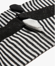 chaussettes tige haute a details pailletes femme (lot de 3 paires) gris standard chaussettesJ413801_2