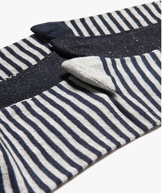 chaussettes tige haute a details pailletes femme (lot de 3 paires) bleu chaussettesJ413901_2