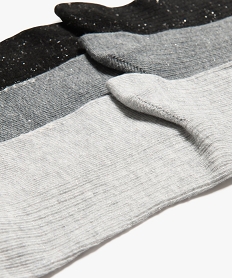 chaussettes tige haute en maille cotelee et pailletee femme (lot de 3 paires) gris standardJ414101_2