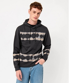 GEMO Sweat à capuche effet tie and dye homme gris standard