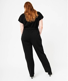 combinaison pantalon a manches courtes femme grande taille noir pantalons et jeansJ416401_4