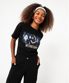 GEMO Tee-shirt à manches courtes avec motif femme - Wednesday Noir