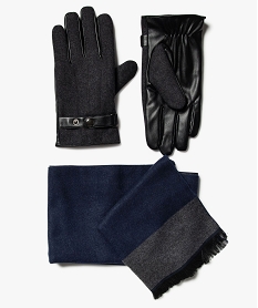 coffret cadeau avec gants et echarpe homme noir standardJ418901_2