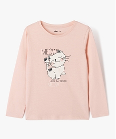 GEMO Tee-shirt à manches longues avec motif fille Rose