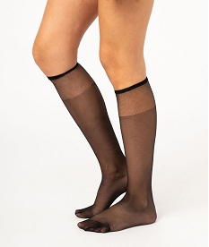 mi-bas en voile transparent bord invisible femme (lot de 2) noir standard chaussettesJ420301_1