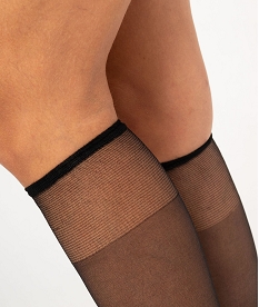 mi-bas en voile transparent bord invisible femme (lot de 2) noir standard chaussettesJ420301_2