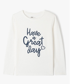 GEMO Tee-shirt à manches longues avec motif fille Beige