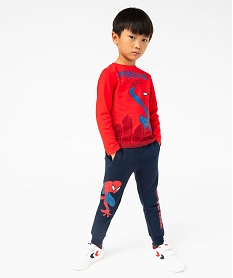 GEMO Pantalon de jogging molletonné garçon avec motif - Spiderman bleu chine