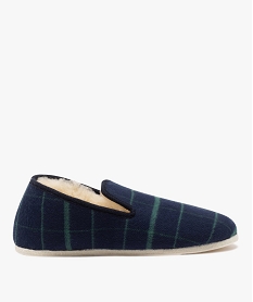 GEMO Chaussons homme dessus à carreaux et fourrés en laine vert standard