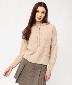 VESTE ECRU PULL BEIGE