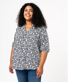 GEMO Blouse imprimée à manches 34 femme grande taille Imprimé