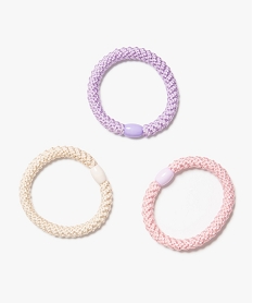 GEMO Élastique à cheveux tressé avec perle fille (lot de 3) violet standard