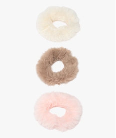 GEMO Élastique à cheveux en fourrure imitation fille (lot de 3) Multicolore