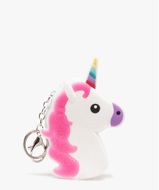 GEMO Porte-monnaie en silicone souple avec porte-clés forme licorne enfant blanc standard