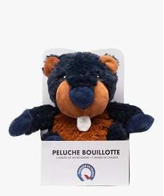 GEMO Peluche bouillotte castor à chauffer au micro-ondes bleu standard