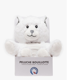 GEMO Peluche bouillotte chat à chauffer au micro-ondes Blanc