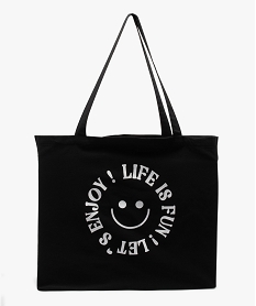 GEMO Tote bag à message grand format femme noir standard