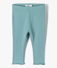 GEMO Legging en maille côtelée avec bas froncé bébé fille bleu standard