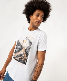 tee-shirt manches courtes en coton imprime homme - roadsign blancJ447601_2