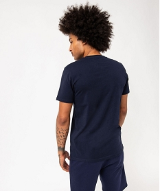 tee-shirt manches courtes en coton imprime homme - roadsign bleuJ447701_3