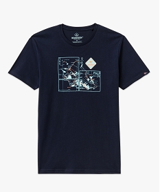 tee-shirt manches courtes en coton imprime homme - roadsign bleuJ447701_4