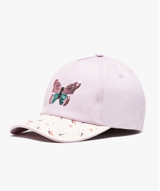 GEMO Casquette imprimée papillons à sequins fille Violet