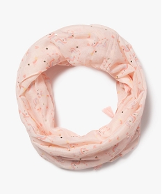 GEMO Foulard snood avec motifs licornes et étoiles scintillantes fille Rose