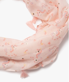 foulard snood avec motifs licornes et etoiles scintillantes fille rose foulards echarpes et gantsJ451201_2