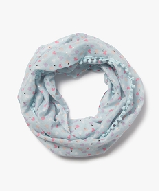 GEMO Foulard snood à motifs coeurs fille Bleu