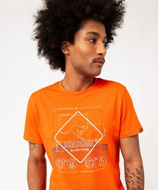 tee-shirt manches courtes en coton imprime homme - roadsign orangeJ451801_2