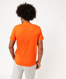tee-shirt manches courtes en coton imprime homme - roadsign orangeJ451801_3