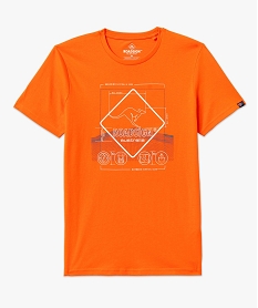 tee-shirt manches courtes en coton imprime homme - roadsign orangeJ451801_4