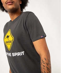 tee-shirt manches courtes en coton imprime homme - roadsign grisJ451901_2