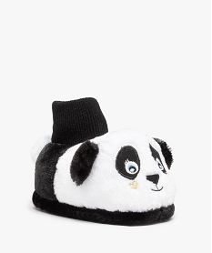 GEMO Chaussons fille 3D panda avec col chaussette Blanc