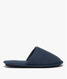 GEMO Chaussons homme forme mules en maille côtelée Bleu