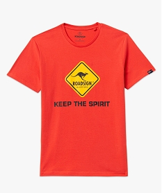 tee-shirt manches courtes en coton imprime homme - roadsign rougeJ452501_4
