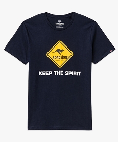 tee-shirt manches courtes en coton imprime homme - roadsign bleuJ452801_4