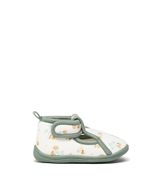 GEMO Chaussons imprimés jungle à scratch bébé vert standard