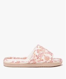 GEMO Chaussons femme mules en jersey imprimé avec semelle épaisse rose standard