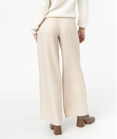 GEMO Pantalon en toile coupe large femme Beige