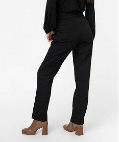 GEMO Pantalon en toile avec ceinture à boucle fantaisie femme Noir