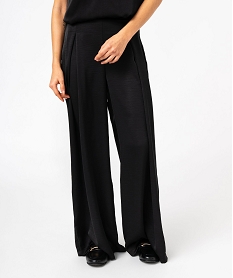 GEMO Pantalon satiné coupe extra large femme Noir