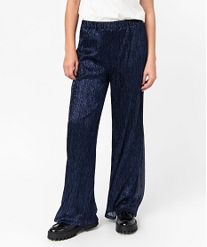 GEMO Pantalon de soirée métallisé femme Bleu