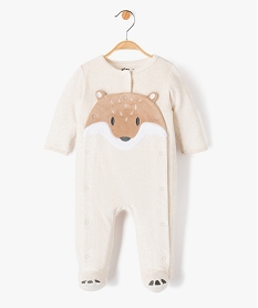 GEMO Pyjama bébé en velours motif renard Beige