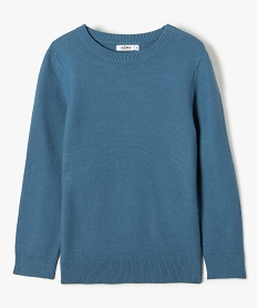 pull en coton a col rond garcon bleuJ456301_1