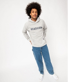 GEMO Sweat à capuche en molleton avec broderie homme - Roadsign gris standard