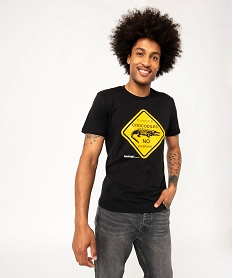 GEMO Tee-shirt manches courtes imprimé homme - Roadsign Noir